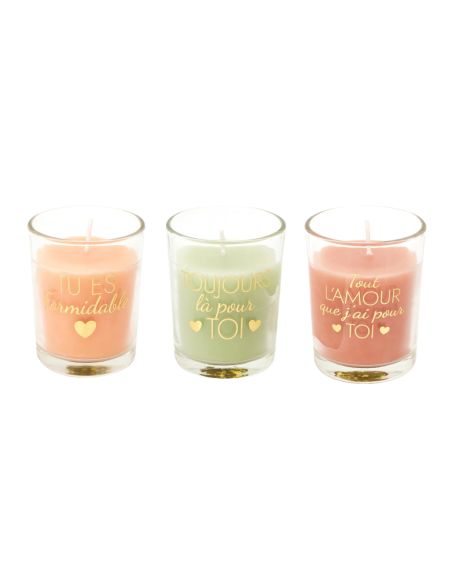 Bougie Bijou Parfumé - Dimensions : 5,5 x 6,5 cm - Disponible en 3 Parfums