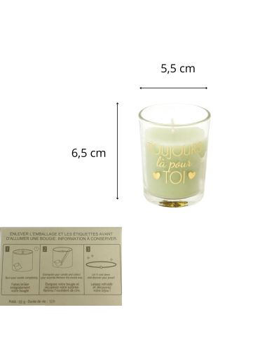 Bougie Bijou Parfumé - Dimensions : 5,5 x 6,5 cm - Disponible en 3 Parfums