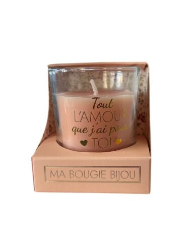Bougie Bijou Parfumé - Dimensions : 5,5 x 6,5 cm - Disponible en 3 Parfums