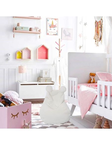 Fauteuil Enfant Imitation Fourrure "ted" 54cm Blanc - 40 x 50 x 54 cm