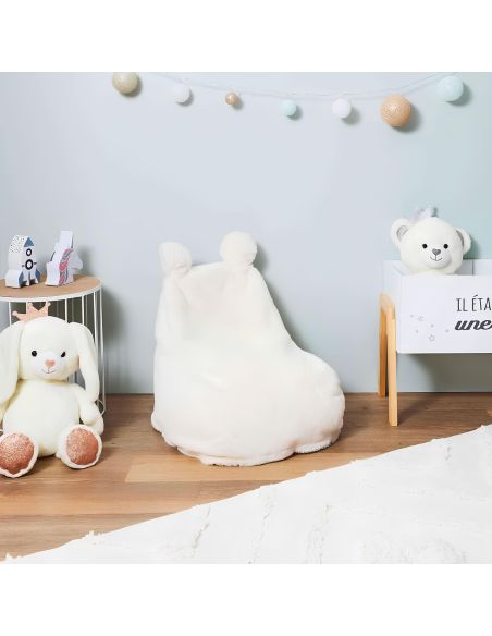 Fauteuil Enfant Imitation Fourrure "ted" 54cm Blanc - 40 x 50 x 54 cm