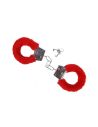 Menottes avec Fourrure Rouge Saint Valentin - Dimensions : 20 x 6 x 2 cm