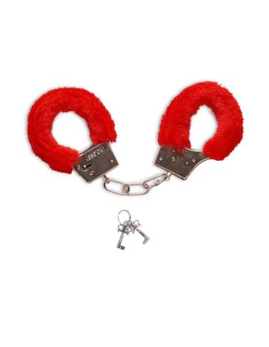 Menottes avec Fourrure Rouge Saint Valentin - Dimensions : 20 x 6 x 2 cm
