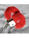 Menottes avec Fourrure Rouge Saint Valentin - Dimensions : 20 x 6 x 2 cm