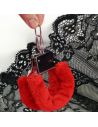 Menottes avec Fourrure Rouge Saint Valentin - Dimensions : 20 x 6 x 2 cm
