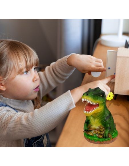 Tirelire Dinosaure en Céramique - Dimensions : 10 x 10 x 14 cm - Couleurs Disponibles : Marron ou Vert