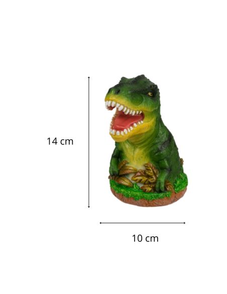 Tirelire Dinosaure en Céramique - Dimensions : 10 x 10 x 14 cm - Couleurs Disponibles : Marron ou Vert
