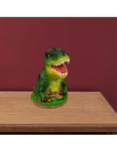 Tirelire Dinosaure en Céramique - Dimensions : 10 x 10 x 14 cm - Couleurs Disponibles : Marron ou Vert