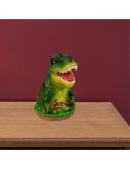 Tirelire Dinosaure en Céramique - Dimensions : 10 x 10 x 14 cm - Couleurs Disponibles : Marron ou Vert