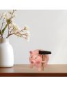 Tirelire Cochon Rose avec Marteau - Dimensions : 12,5 x 10,5 x 9,5 cm