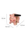 Tirelire Cochon Rose avec Marteau - Dimensions : 12,5 x 10,5 x 9,5 cm