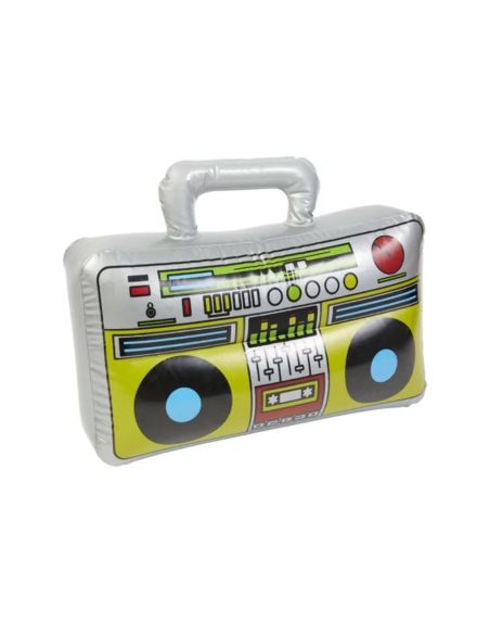 Radio Cassette Rétro Années 80 Gonflable - Dimensions : 40 x 20 x 8 cm