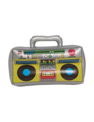 Radio Cassette Rétro Années 80 Gonflable - Dimensions : 40 x 20 x 8 cm