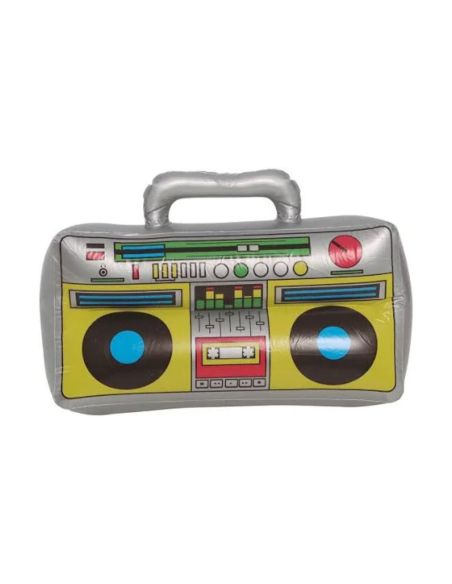 Radio Cassette Rétro Années 80 Gonflable - Dimensions : 40 x 20 x 8 cm