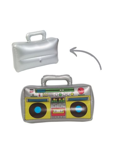 Radio Cassette Rétro Années 80 Gonflable - Dimensions : 40 x 20 x 8 cm