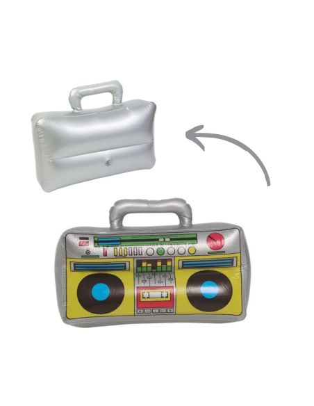 Radio Cassette Rétro Années 80 Gonflable - Dimensions : 40 x 20 x 8 cm