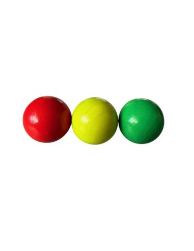 Lot de 3 Cochonnets Fluo Pétanque - Couleurs : Rouge, Jaune, Vert
