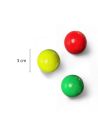 Lot de 3 Cochonnets Fluo Pétanque - Couleurs : Rouge, Jaune, Vert