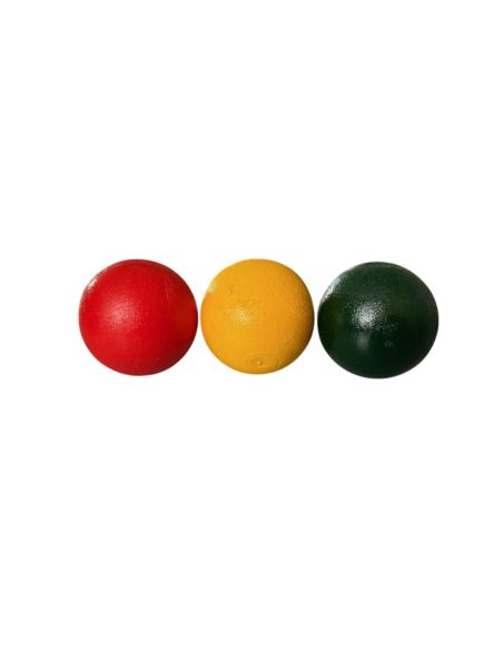 Lot de 3 Cochonnets Pétanque - Couleurs : Rouge, Jaune, Noir