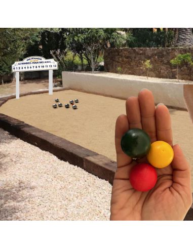 Lot de 3 Cochonnets Pétanque - Couleurs : Rouge, Jaune, Noir