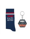 Coffret Chaussettes et Porte-clé " Mec plus Ultra"