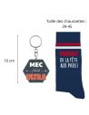 Coffret Chaussettes et Porte-clé " Mec plus Ultra"