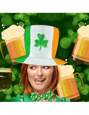 Chapeau Saint Patrick Irlandais - Dimensions : 31,5 x 23 x 22 cm