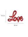 Ballon Aluminium "Love" Rouge Saint Valentin - Paille Incluse - Dimensions : 84 x 55 cm