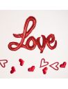 Ballon Aluminium "Love" Rouge Saint Valentin - Paille Incluse - Dimensions : 84 x 55 cm