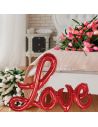 Ballon Aluminium "Love" Rouge Saint Valentin - Paille Incluse - Dimensions : 84 x 55 cm