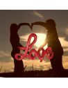 Ballon Aluminium "Love" Rouge Saint Valentin - Paille Incluse - Dimensions : 84 x 55 cm