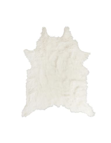 Tapis Imitation Fourrure "effet Peau de Bête " Blanc : L.158 x l. 120 x H.2 cm