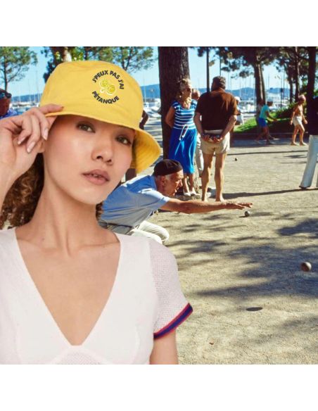 Chapeau Bob "J'Peux Pas J'ai Pétanque" - Taille Ajustable