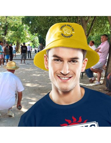 Chapeau Bob "J'Peux Pas J'ai Pétanque" - Taille Ajustable