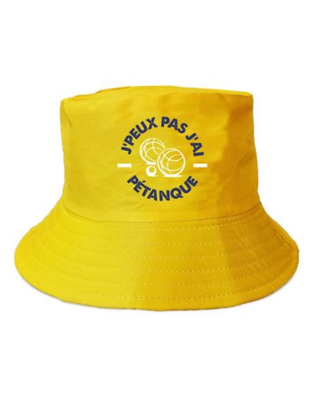 Chapeau Bob "J'Peux Pas J'ai Pétanque" - Taille Ajustable