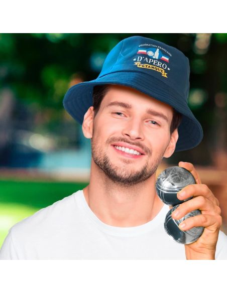 Chapeau Bob Pétanque " Fédération Française d'Apéro Pétanque" - Taille : Unique