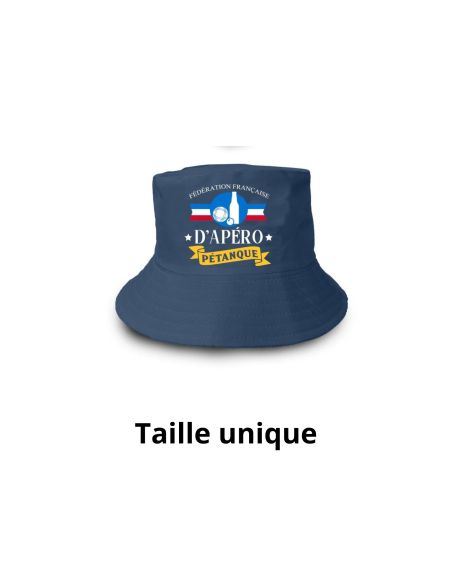 Chapeau Bob Pétanque " Fédération Française d'Apéro Pétanque" - Taille : Unique