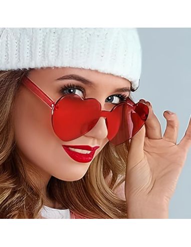 Lunettes en Forme de Coeur Saint Valentin - Couleurs Disponibles : Rose ou Rouge