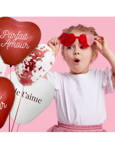Lunettes en Forme de Coeur Saint Valentin - Couleurs Disponibles : Rose ou Rouge