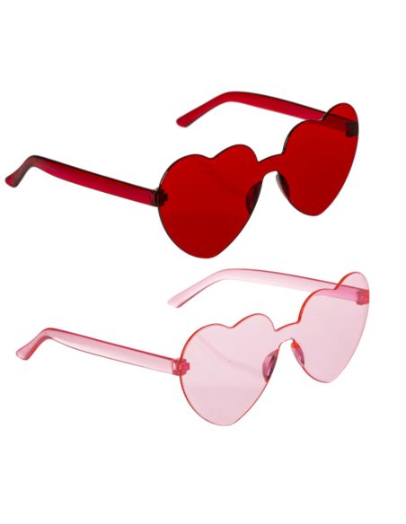 Lunettes en Forme de Coeur Saint Valentin - Couleurs Disponibles : Rose ou Rouge