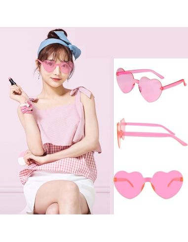 Lunettes en Forme de Coeur Saint Valentin - Couleurs Disponibles : Rose ou Rouge