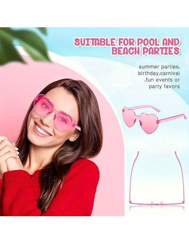 Lunettes en Forme de Coeur Saint Valentin - Couleurs Disponibles : Rose ou Rouge