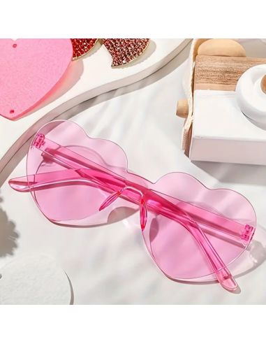 Lunettes en Forme de Coeur Saint Valentin - Couleurs Disponibles : Rose ou Rouge