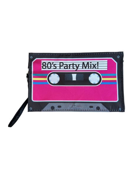 Sac à Main ou Pochette Rétro Cassette Audio Année 80'S - Dimensions : 24 x 15 x 2,5 cm
