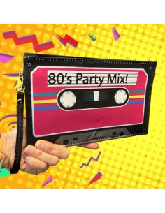 Sac à Main ou Pochette Rétro Cassette Audio Année 80'S - Dimensions : 24 x 15 x 2,5 cm 2