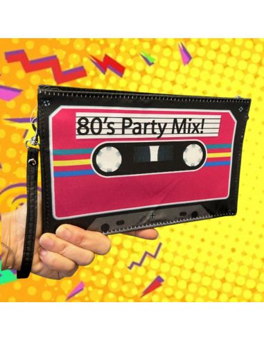 Sac à Main ou Pochette Rétro Cassette Audio Année 80'S - Dimensions : 24 x 15 x 2,5 cm