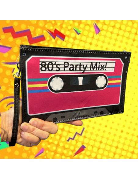 Sac à Main ou Pochette Rétro Cassette Audio Année 80'S - Dimensions : 24 x 15 x 2,5 cm