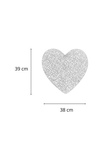 2 Sets de Table Saint Valentin Coeur Argenté et Doré - Dimensions : 38 x 39 cm