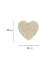 2 Sets de Table Saint Valentin Coeur Argenté et Doré - Dimensions : 38 x 39 cm
