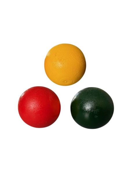 Lot de 3 Cochonnets Pétanque - Couleurs : Rouge, Jaune, Noir